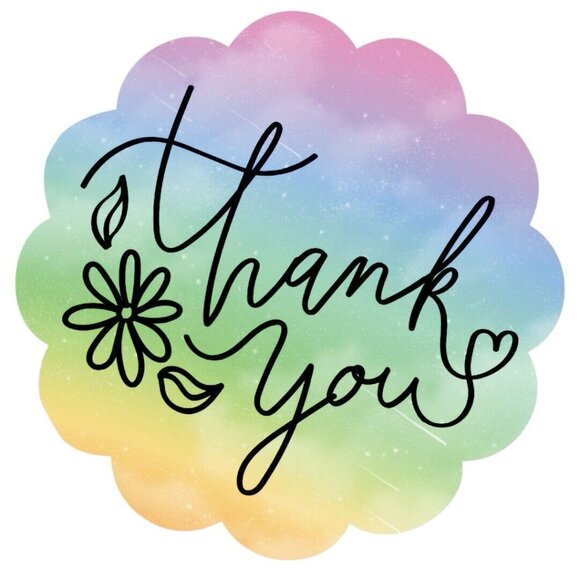 Floral Thank You Stickers for Shipping Adhesive Labels for small business 2" - Picture 2 of 2
